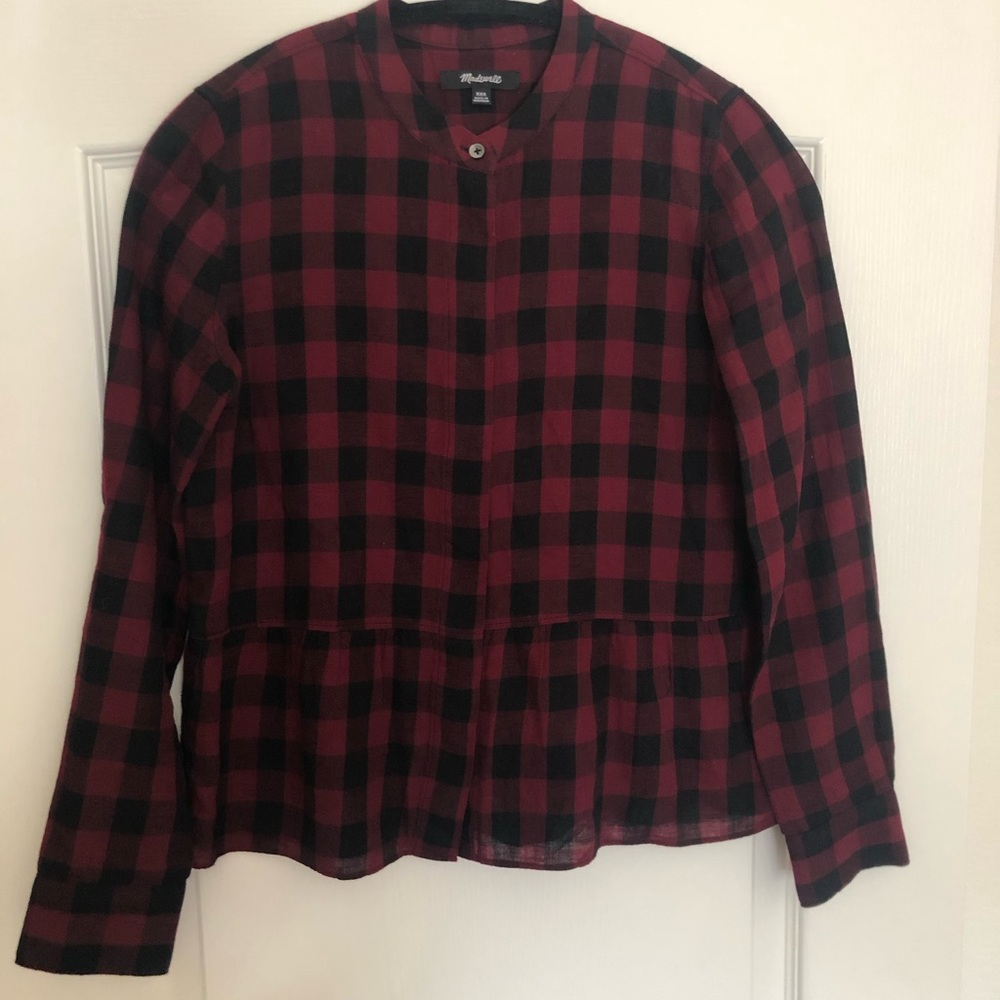 Madewell Buttondown peplum shirt in xxs
